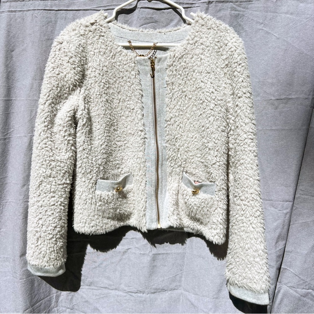 Juicy Couture vintage 2000s fluffy light blue/gray jacket